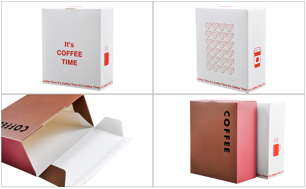 China Cheap Manufacturer OEM Logo Recyclable 400 Gram Food Grade Luxury Printing Self-forming Bottom Paper Box for Coffee Tea (7)